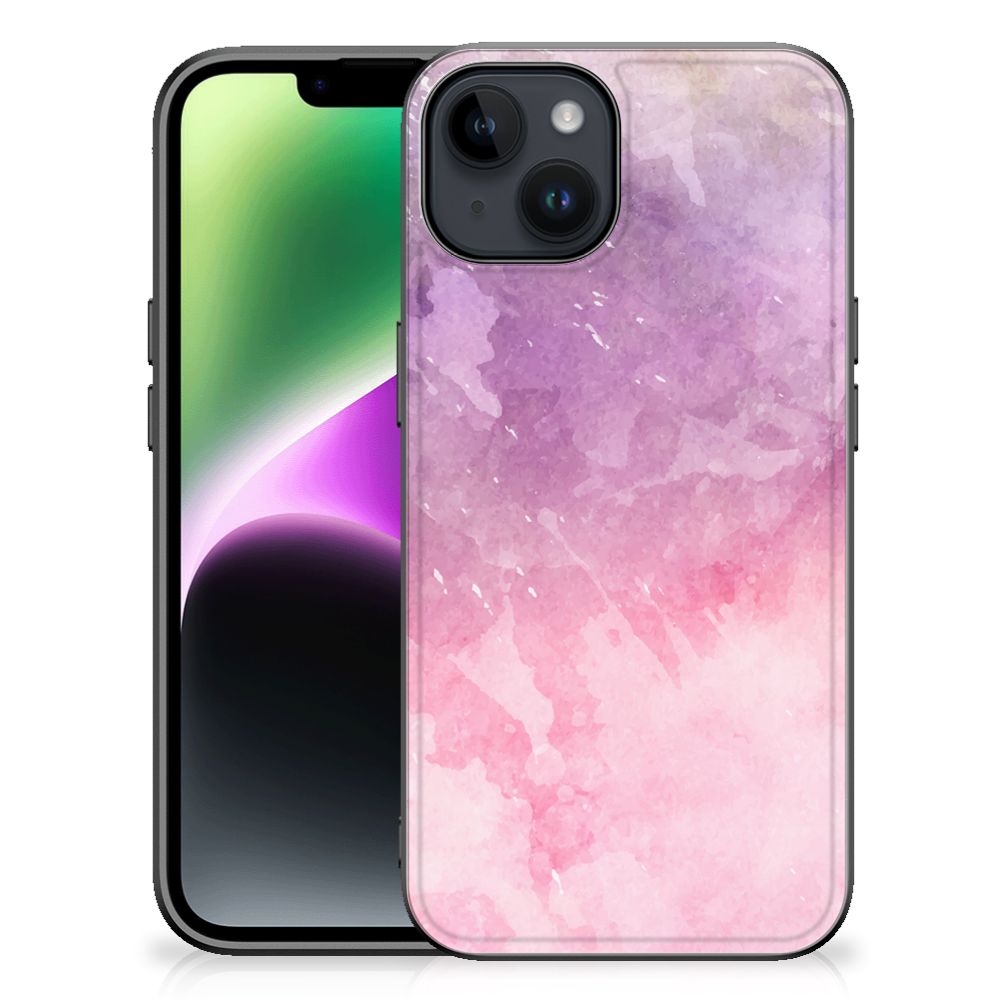 Kleurrijke Telefoonhoesje iPhone 15 Pink Purple Paint