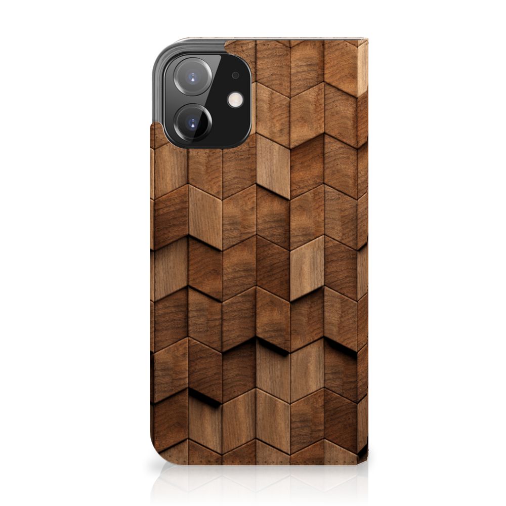 Book Wallet Case voor iPhone 12 | iPhone 12 Pro Wooden Cubes