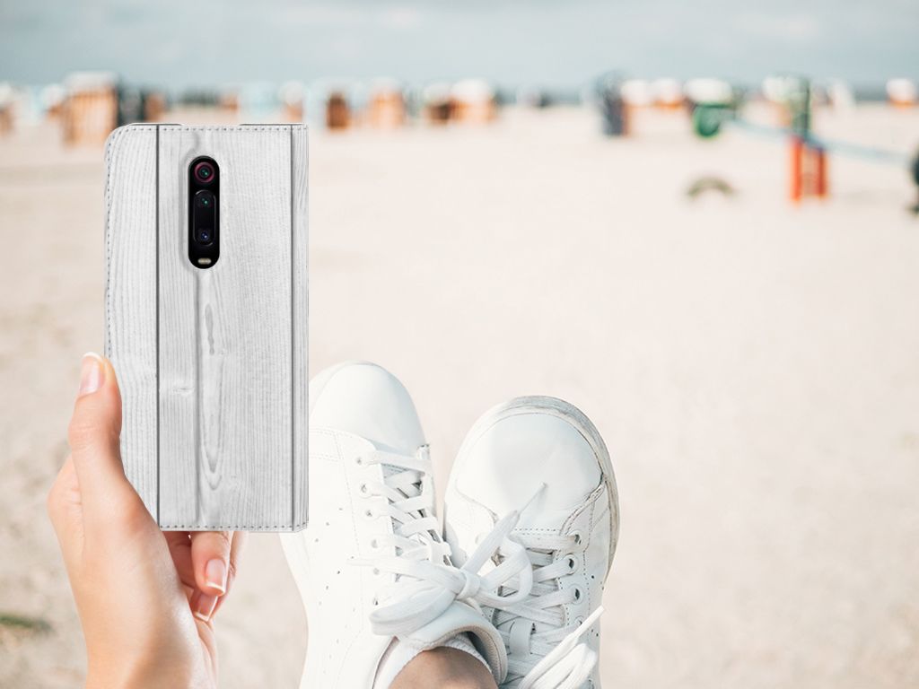 Xiaomi Mi 9T Pro Book Wallet Case White Wood - B2C Telecom