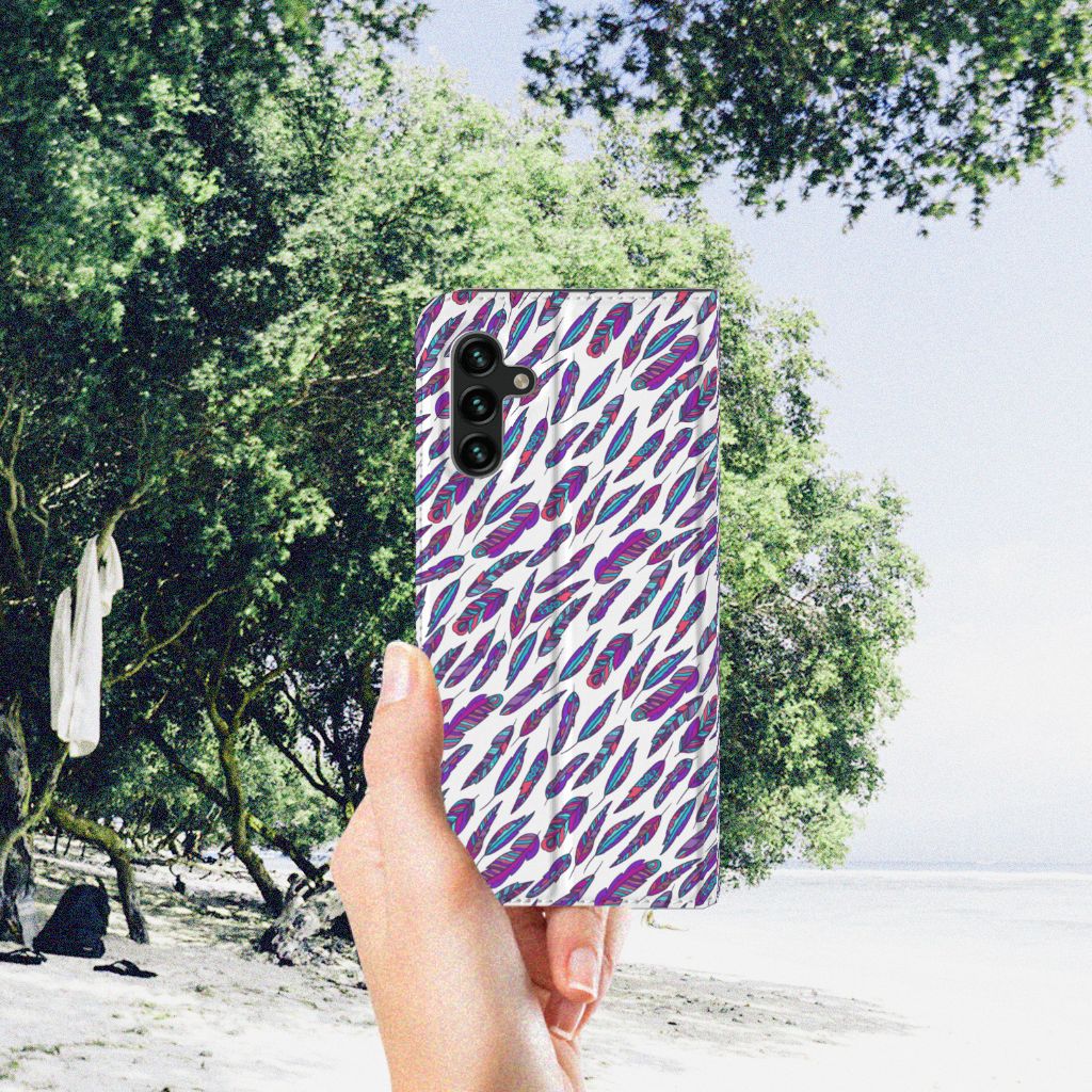 Samsung Galaxy A13 (5G) | Samsung Galaxy A04s Hoesje met Magneet Feathers Color - B2C Telecom