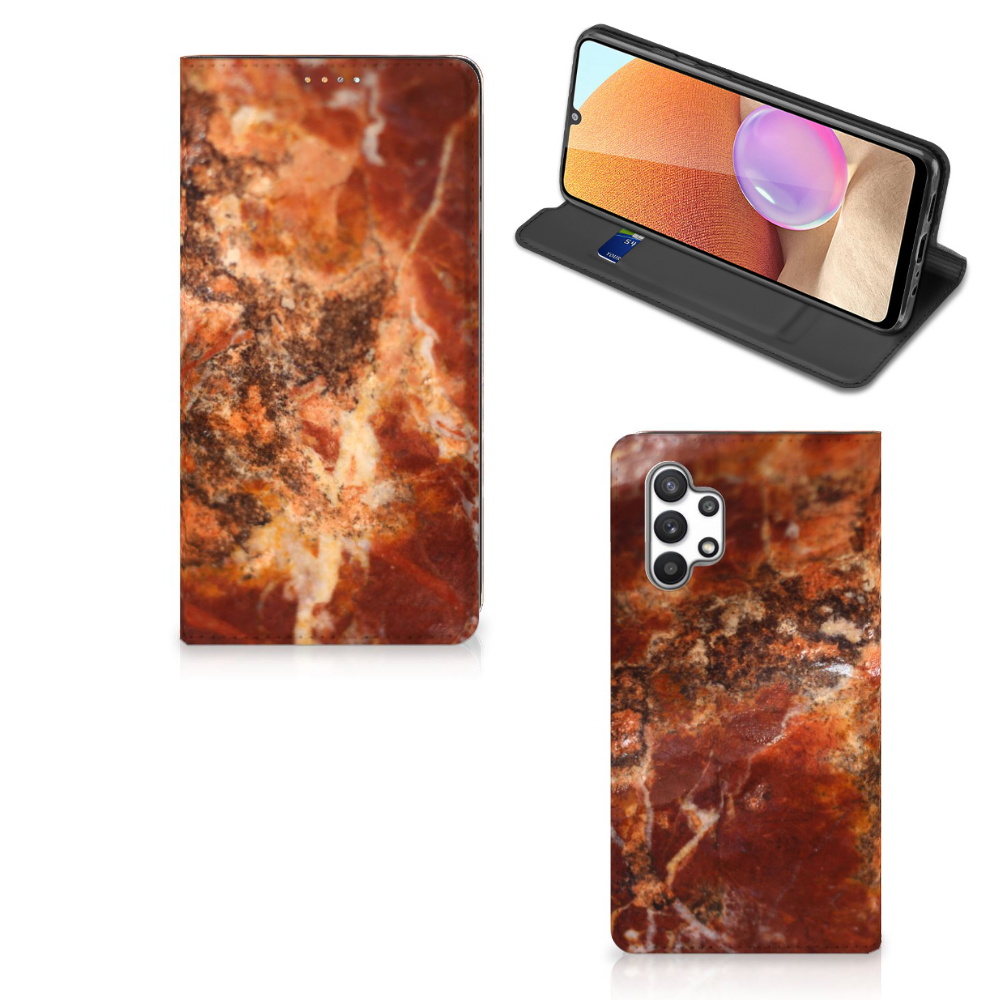 Samsung Galaxy A32 4G | A32 5G Enterprise Editie Standcase Marmer Bruin - B2C Telecom