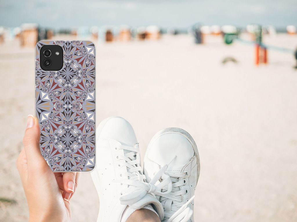 Samsung Galaxy A03 TPU Siliconen Hoesje Flower Tiles B2C Telecom
