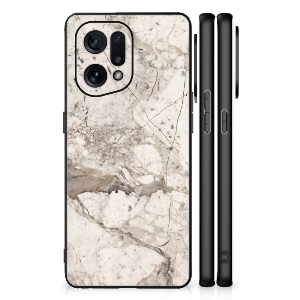 OPPO Find X5 Marmeren Print Telefoonhoesje Marmer Beige B2C Telecom