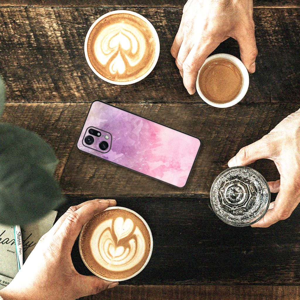 Kleurrijke Telefoonhoesje OPPO Find X5 Pro Pink Purple Paint B2C Telecom