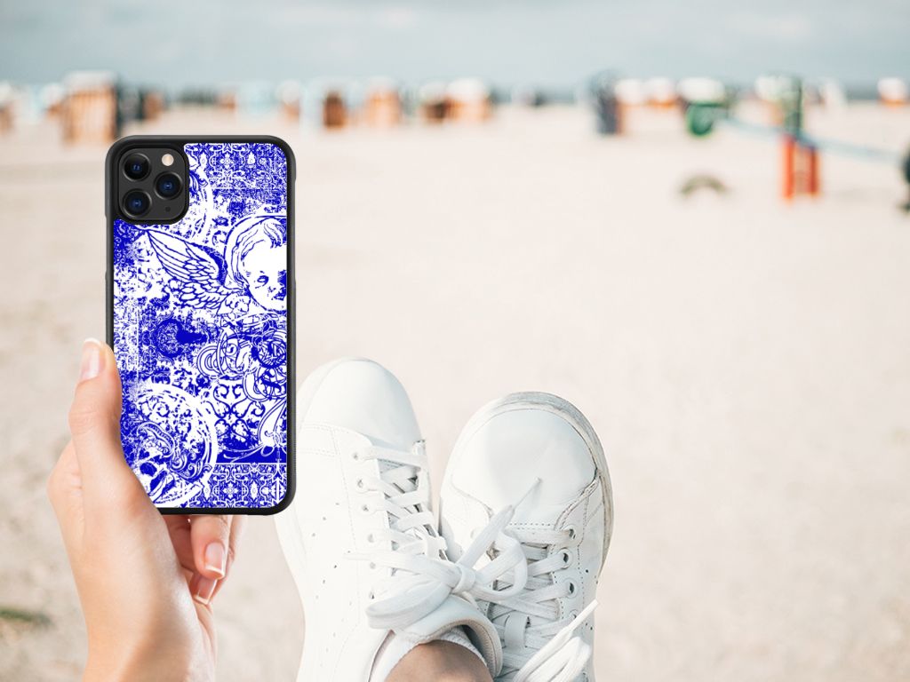 Mobiel Case Apple iPhone 11 Pro Max Angel Skull Blauw