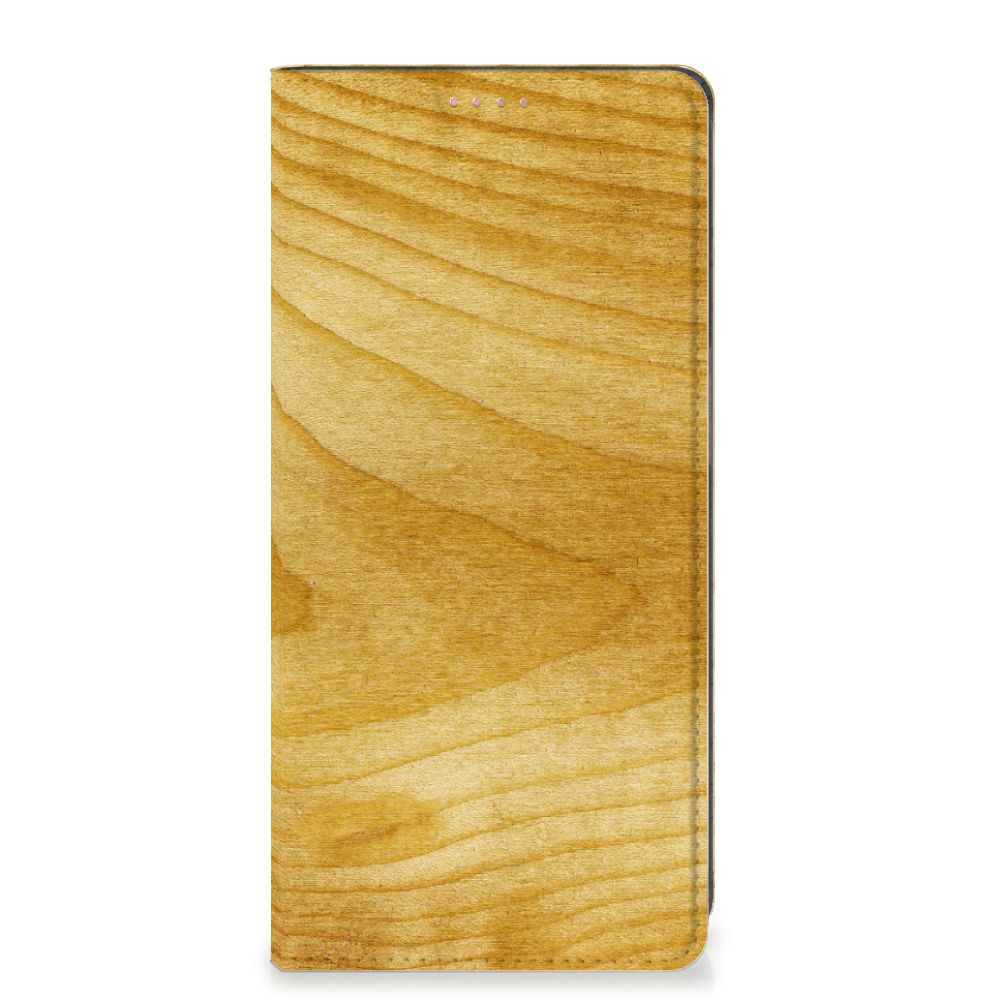 OPPO A54 5G | A74 5G | A93 5G Book Wallet Case Licht Hout - B2C Telecom