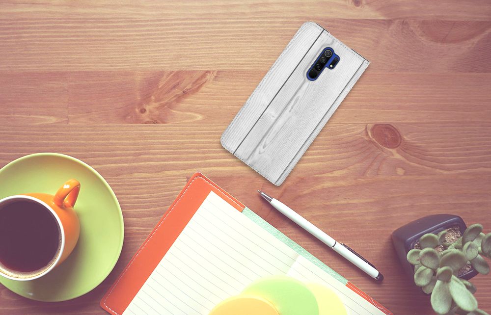Xiaomi Redmi 9 Book Wallet Case White Wood - B2C Telecom