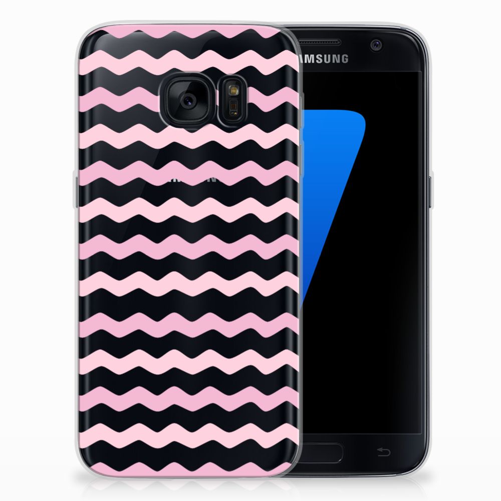 Samsung Galaxy S7 TPU bumper Waves Roze