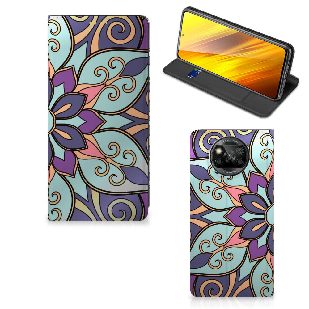 Xiaomi Poco X3 Pro | Poco X3 Smart Cover Purple Flower - B2C Telecom