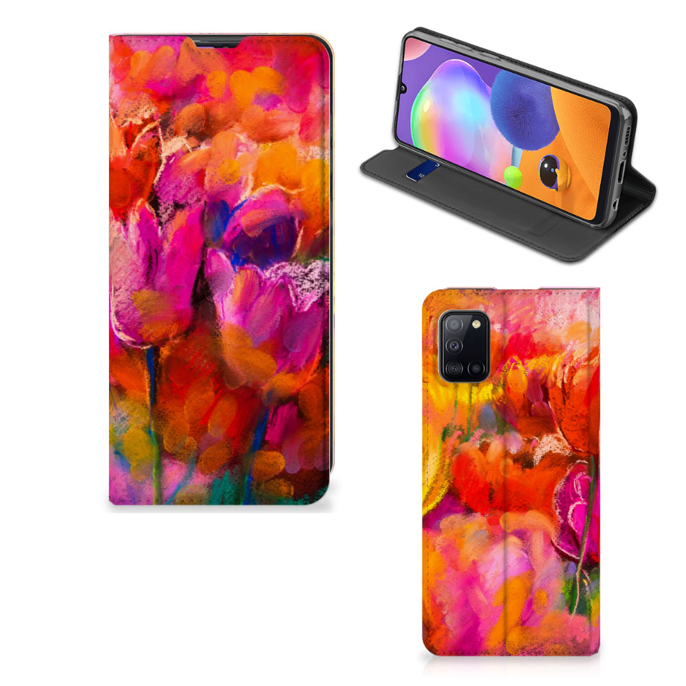 Bookcase Samsung Galaxy A31 Tulips - B2C Telecom