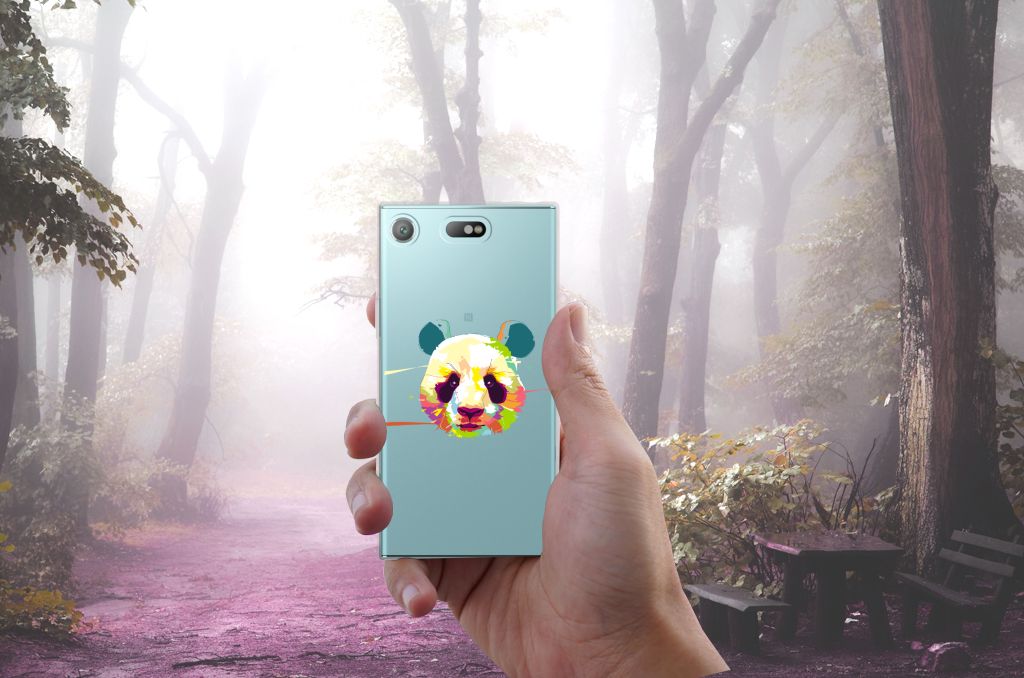 Sony Xperia XZ1 Compact Telefoonhoesje met Naam Panda Color