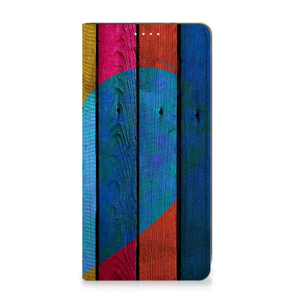 Samsung Galaxy S23 Book Wallet Case Wood Heart - Cadeau voor je Vriend - B2C Telecom