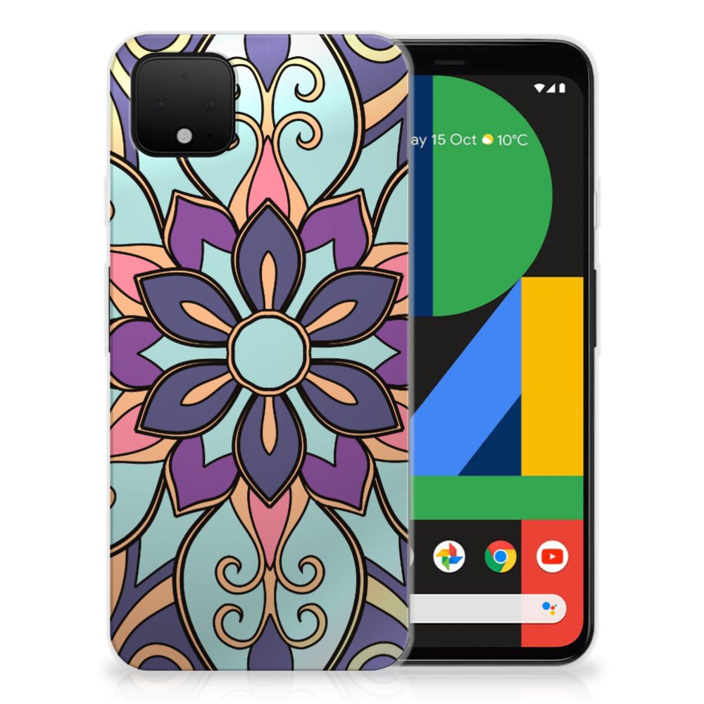 Google Pixel 4 XL TPU Case Purple Flower
