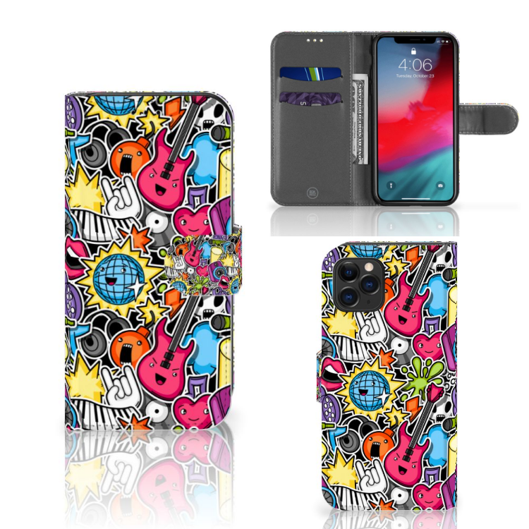 Apple iPhone 11 Pro Wallet Case met Pasjes Punk Rock