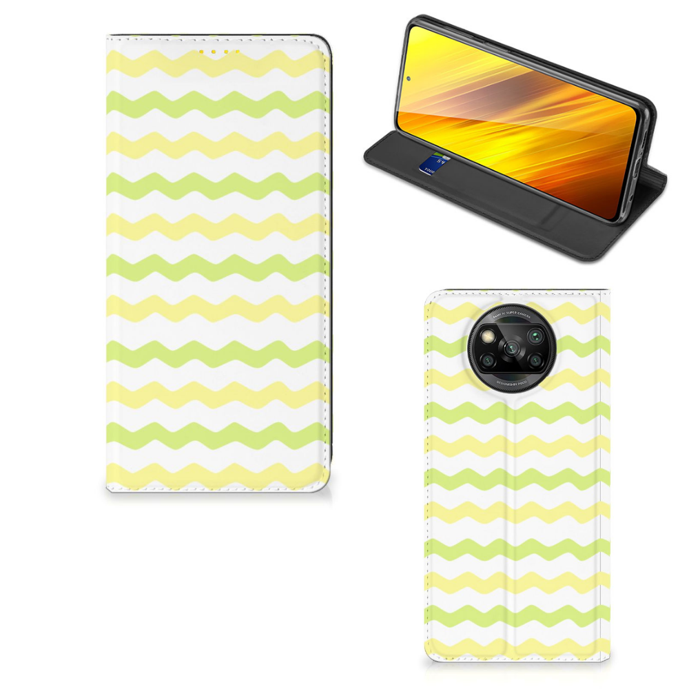 Xiaomi Poco X3 Pro | Poco X3 Hoesje met Magneet Waves Yellow - B2C Telecom