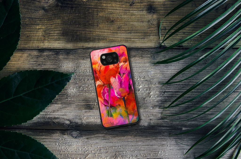 Kleurrijke Telefoonhoesje Xiaomi Poco X3 | X3 Pro Tulips B2C Telecom