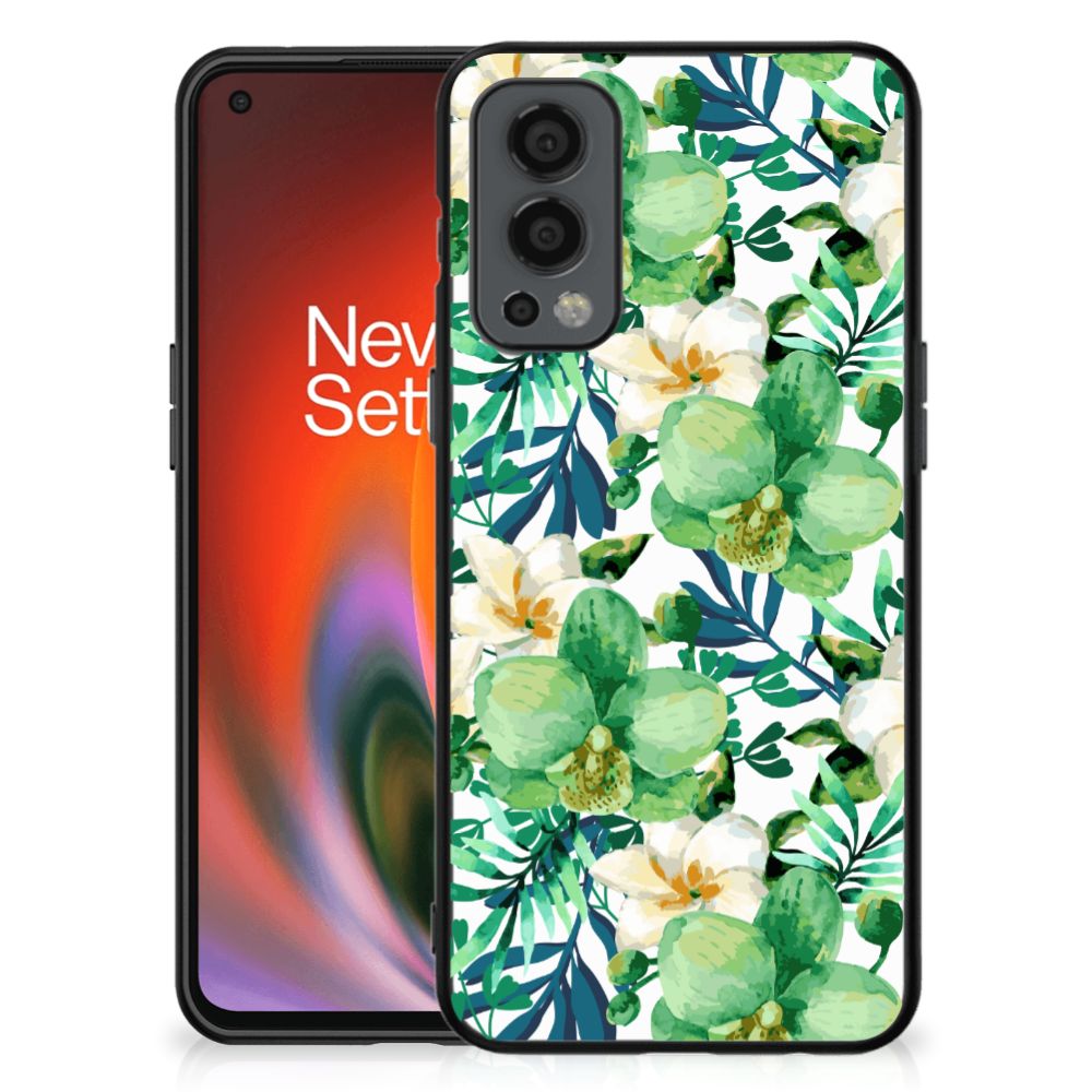 OnePlus Nord 2 Bloemen Hoesje Orchidee Groen