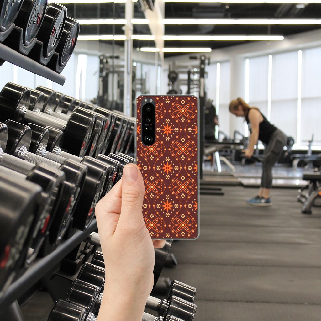 Sony Xperia 1 III TPU bumper Batik Brown B2C Telecom