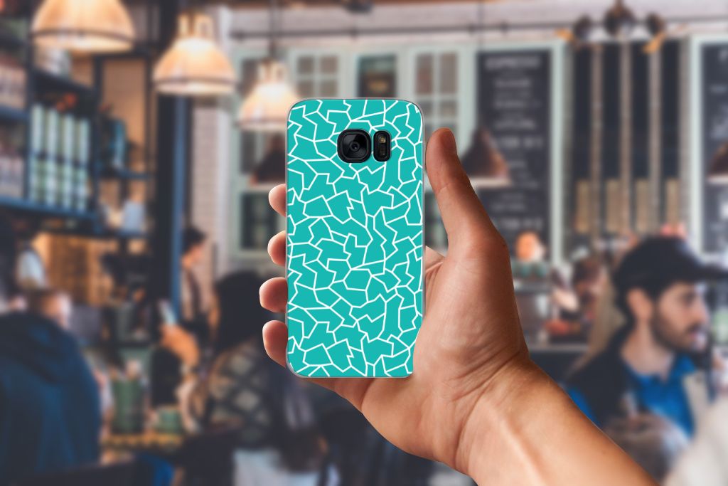 Samsung Galaxy S7 Hoesje maken Cracks Blue