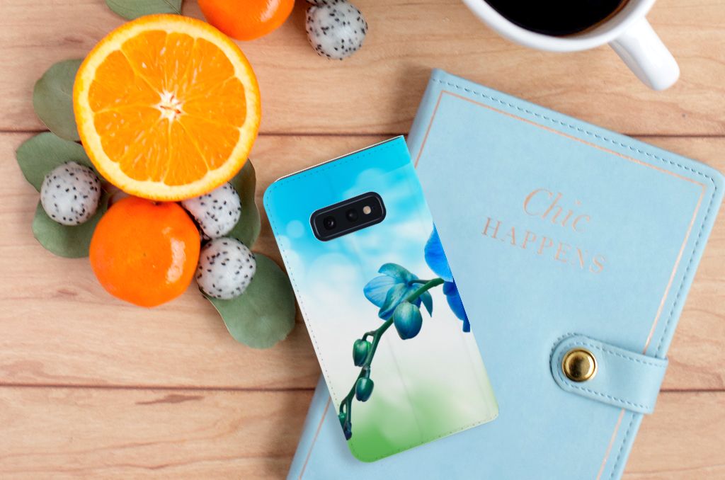 Samsung Galaxy S10e Smart Cover Orchidee Blauw - Cadeau voor je Moeder