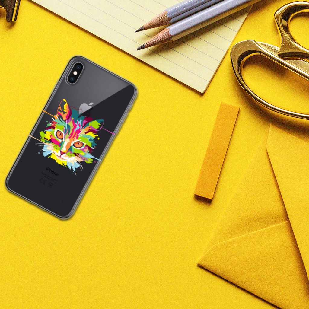 Apple iPhone Xs Max Telefoonhoesje met Naam Cat Color