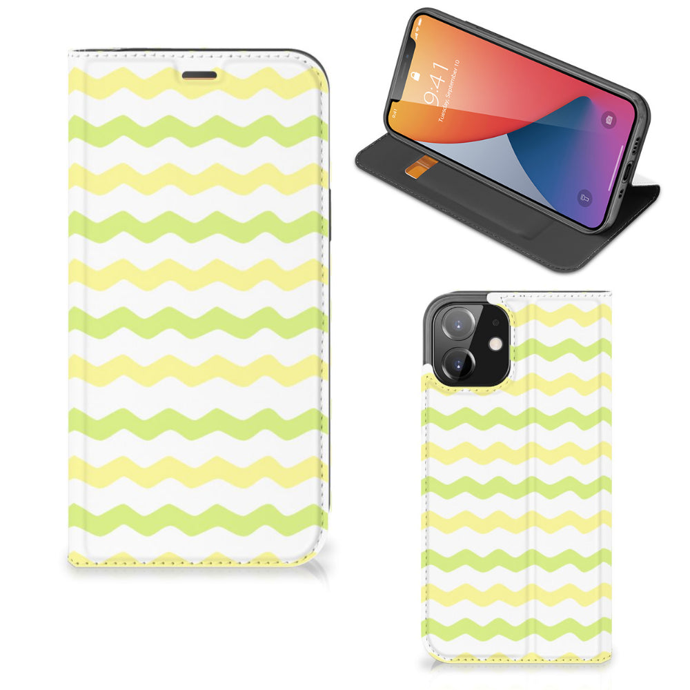 iPhone 12 | iPhone 12 Pro Hoesje met Magneet Waves Yellow