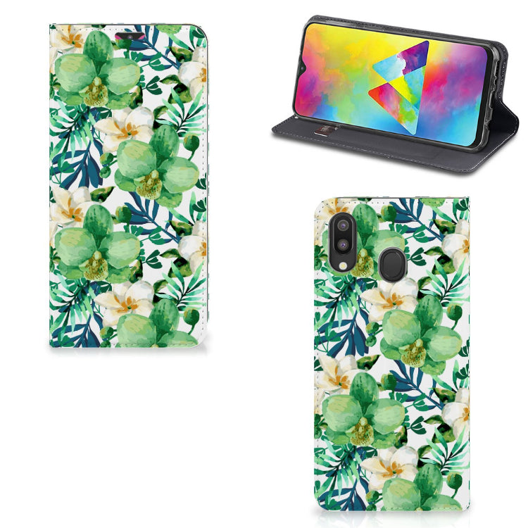Samsung Galaxy M20 Smart Cover Orchidee Groen