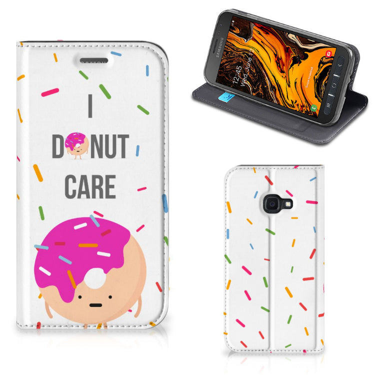 Samsung Galaxy Xcover 4s Flip Style Cover Donut Roze