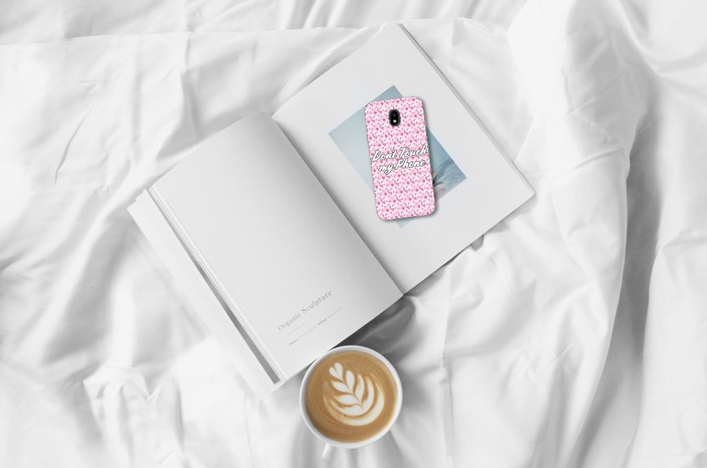 Samsung Galaxy J3 2017 Silicone-hoesje Flowers Pink DTMP