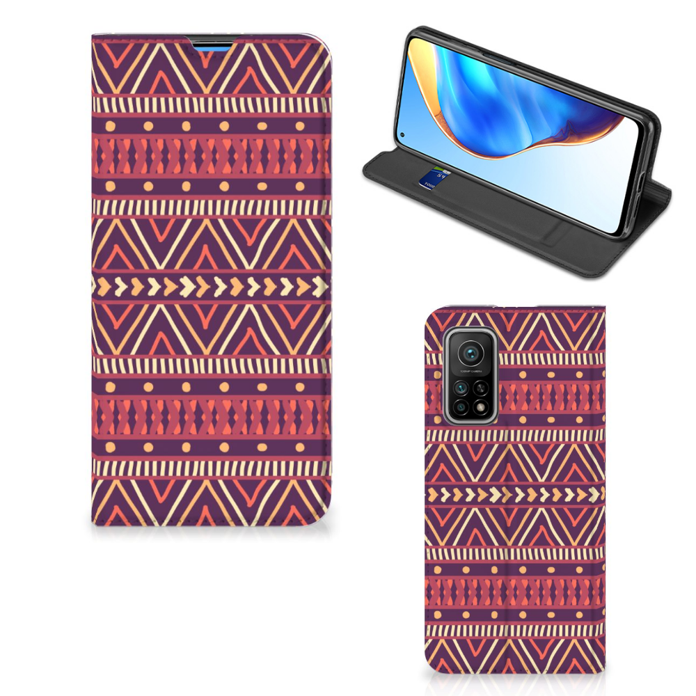 Xiaomi Mi 10T | 10T Pro Hoesje met Magneet Aztec Paars - B2C Telecom