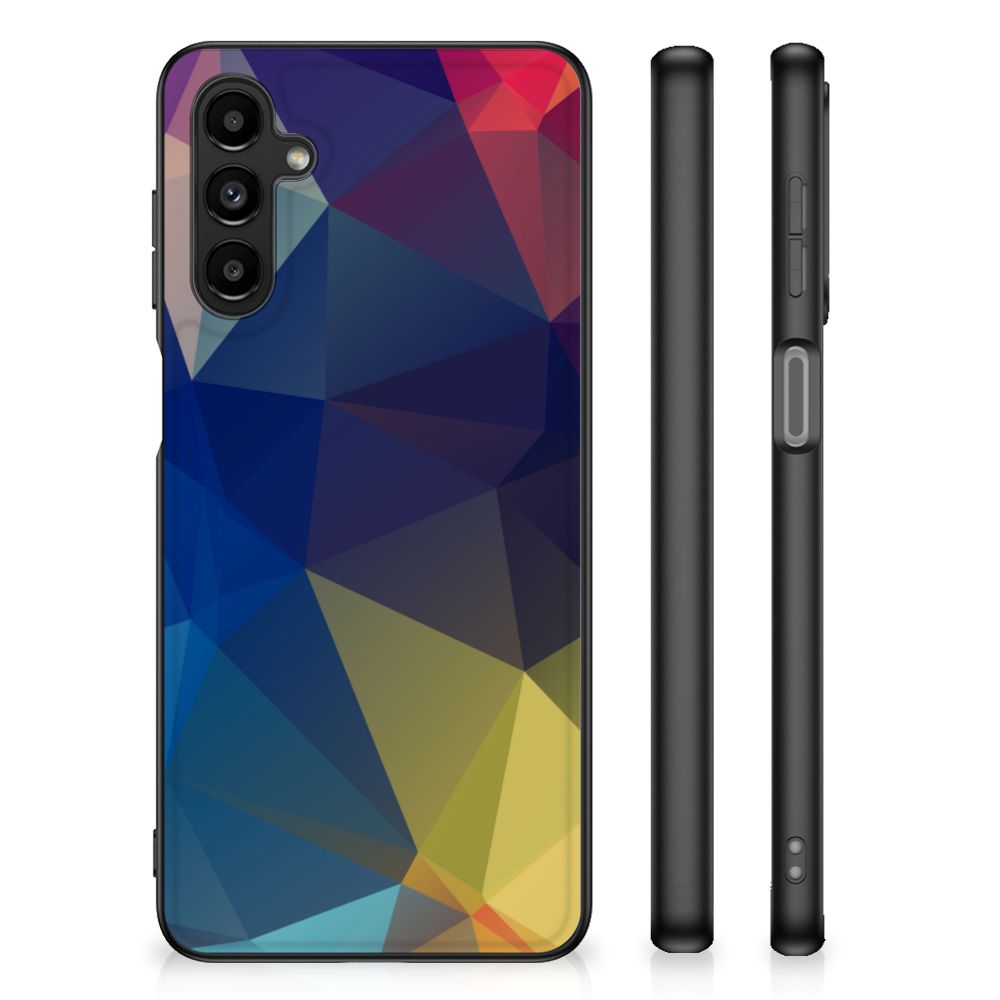 Samsung Galaxy A14 5G Backcover Polygon Dark met abstracte print voor optimale bescherming en stijl.
