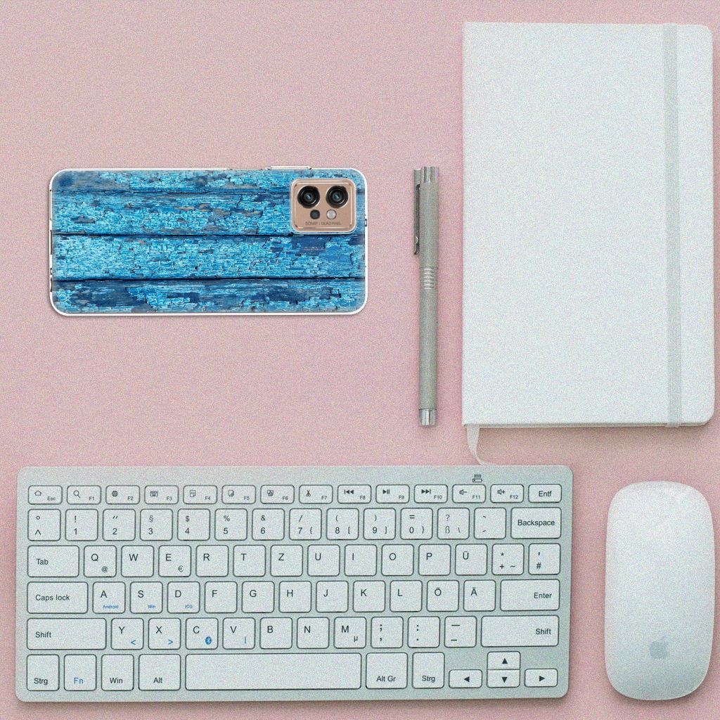 Motorola Moto G32 Bumper Hoesje Wood Blue B2C Telecom