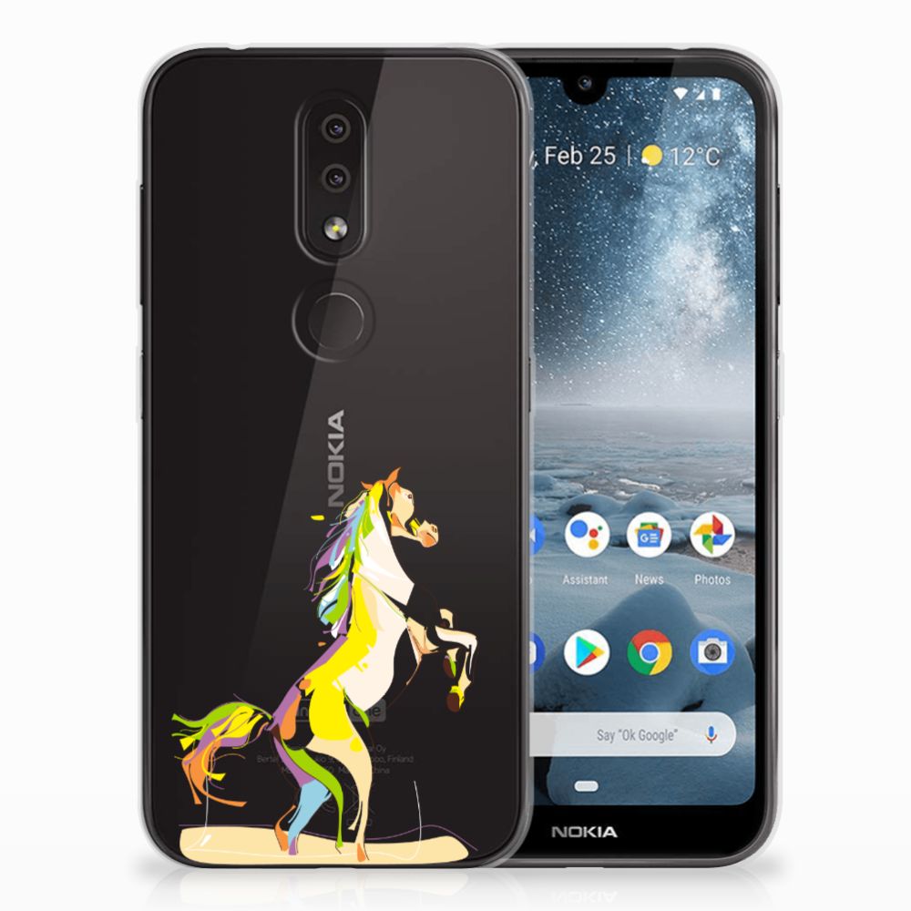 Nokia 4.2 Telefoonhoesje met Naam Horse Color