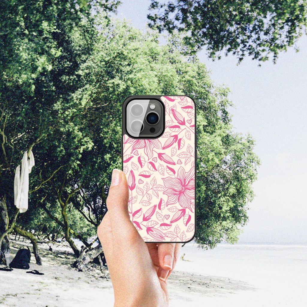 iPhone 13 Pro Bloemen Hoesje Pink Flowers B2C Telecom