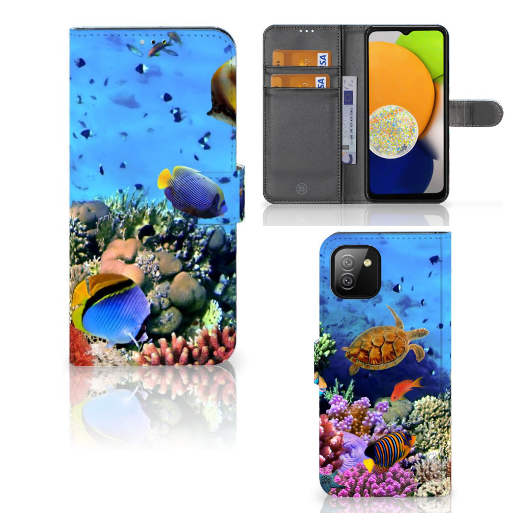 Samsung Galaxy A03 Telefoonhoesje met Pasjes Vissen