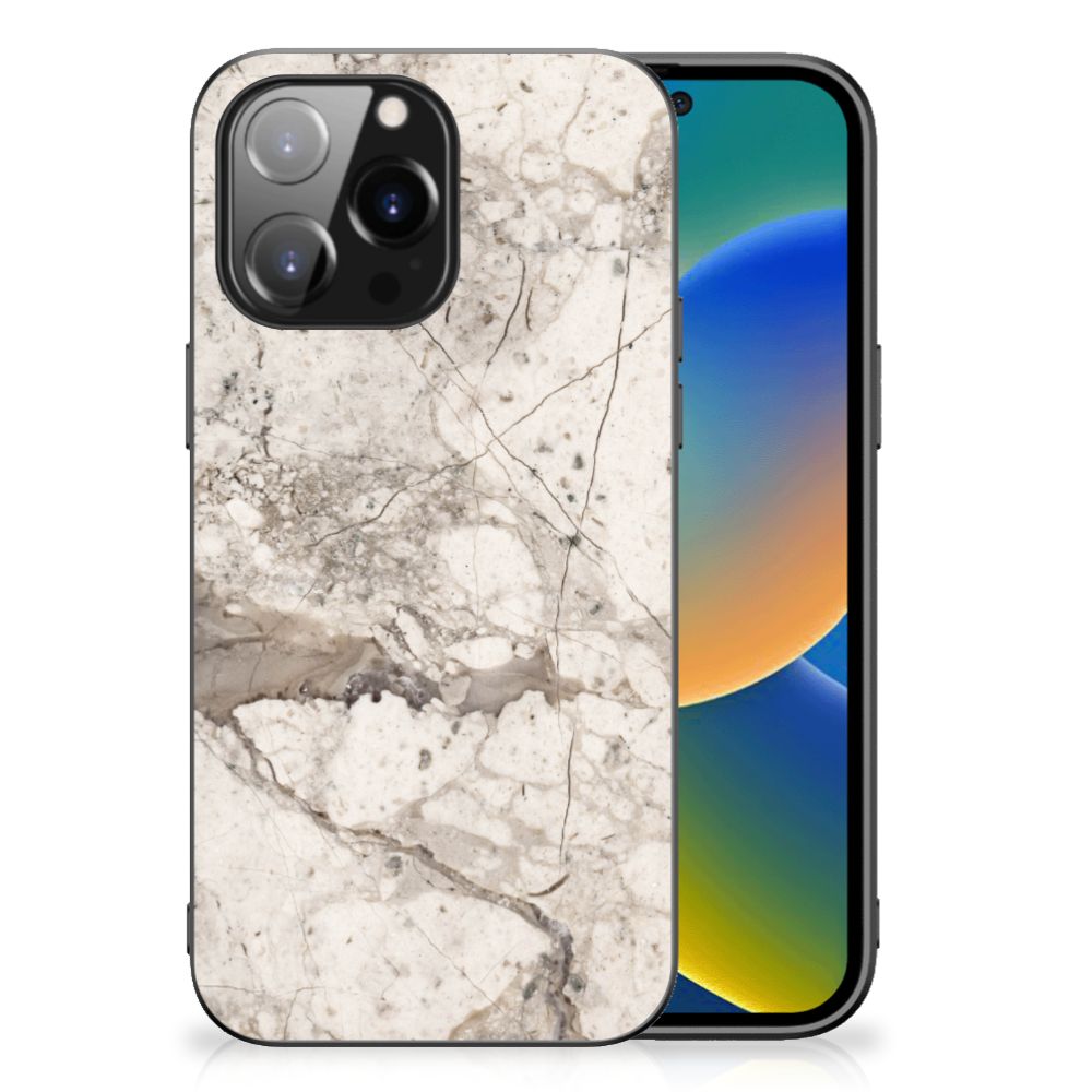 iPhone 14 Pro Max Marmeren Print Telefoonhoesje Marmer Beige B2C Telecom