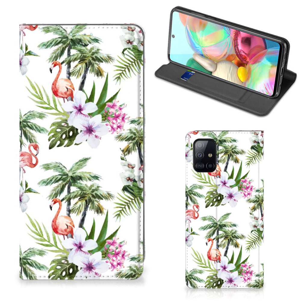 Samsung Galaxy A71 Hoesje maken Flamingo Palms