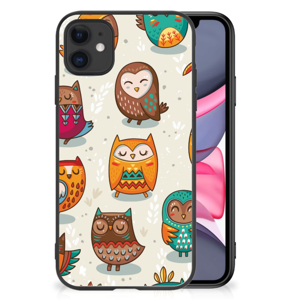iPhone 11 Dierenprint Telefoonhoesje Vrolijke Uilen