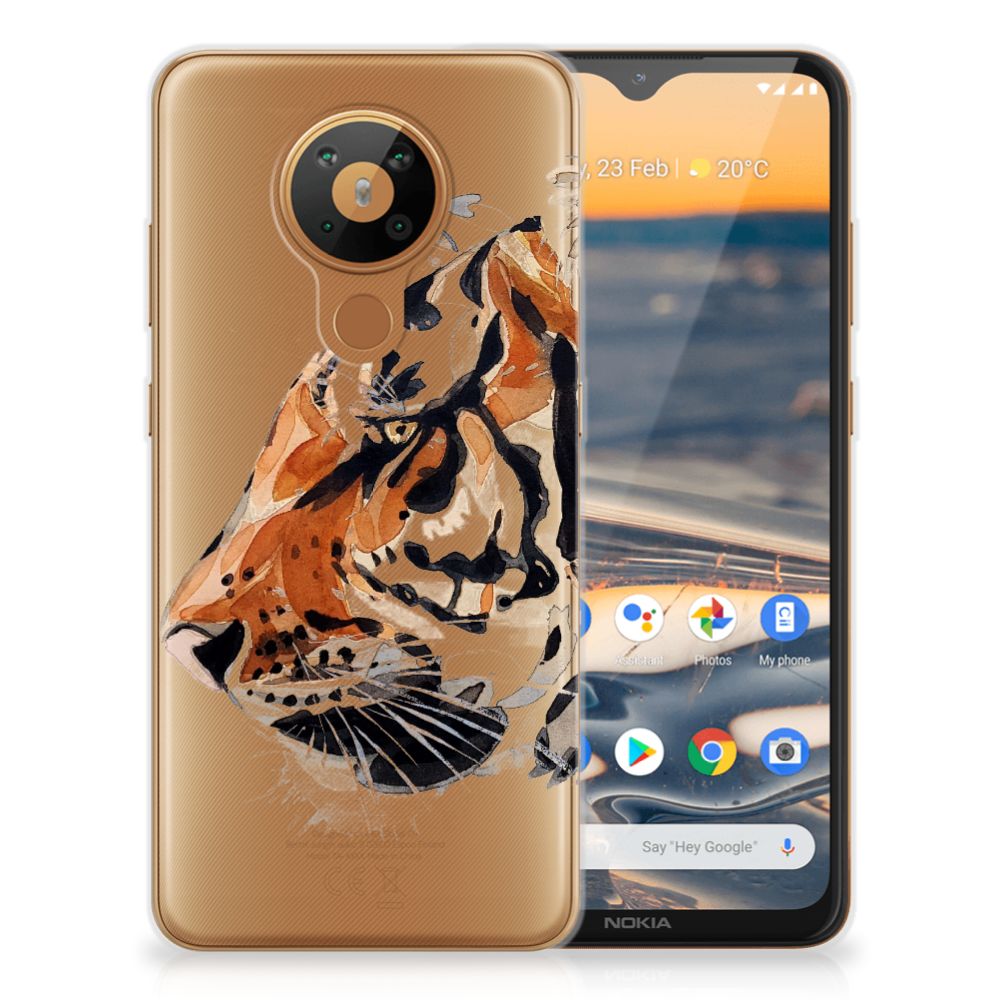 Hoesje maken Nokia 5.3 Watercolor Tiger B2C Telecom