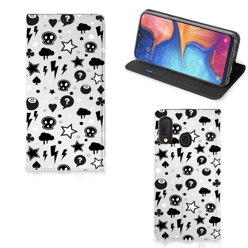 Mobiel BookCase Samsung Galaxy A20e Silver Punk