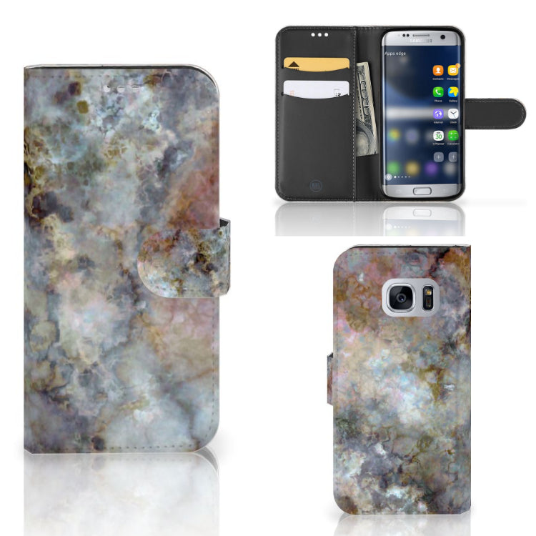 Samsung Galaxy S7 Bookcase Marmer Grijs