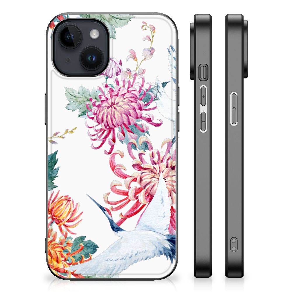 iPhone 15 Plus Dierenprint Telefoonhoesje Bird Flowers