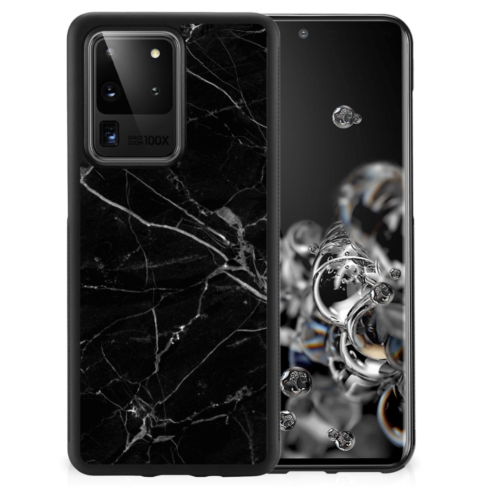 Samsung Galaxy S20 Ultra Gripcase Marmer Zwart - Origineel Cadeau Vader