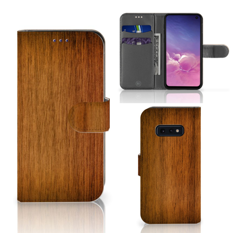 Samsung Galaxy S10e Book Style Case Donker Hout