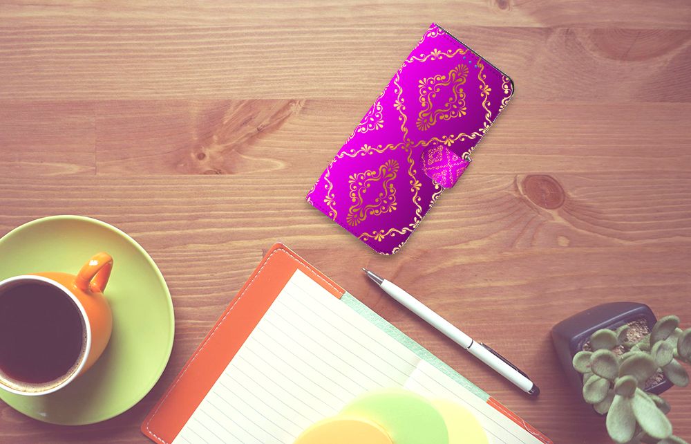 Wallet Case Motorola Moto E32 | Moto E32s Barok Roze