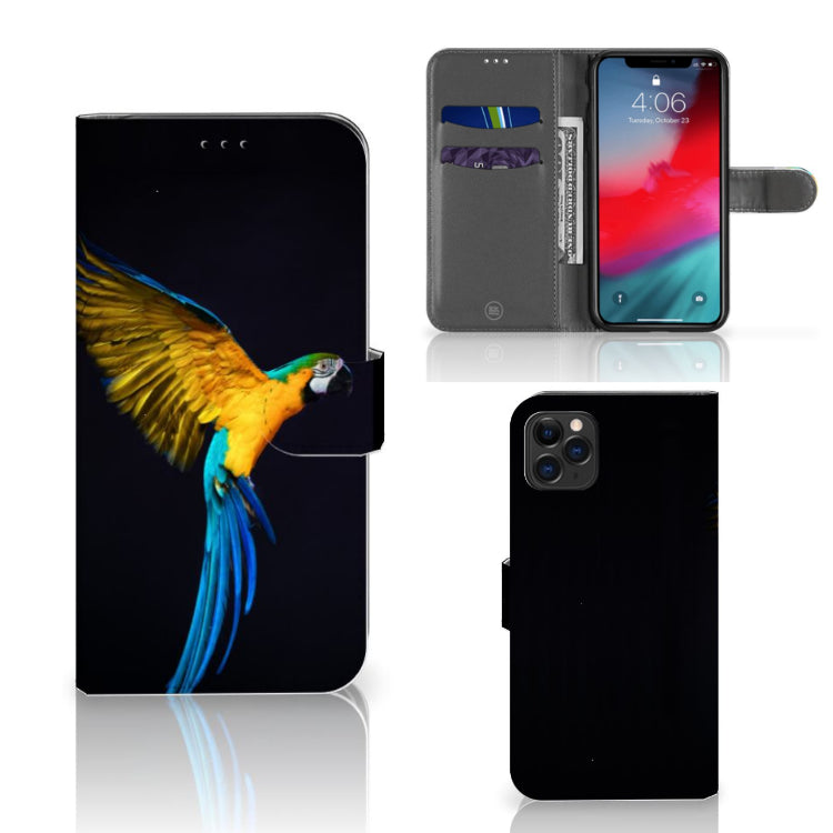 Apple iPhone 11 Pro Max Telefoonhoesje met Pasjes Papegaai