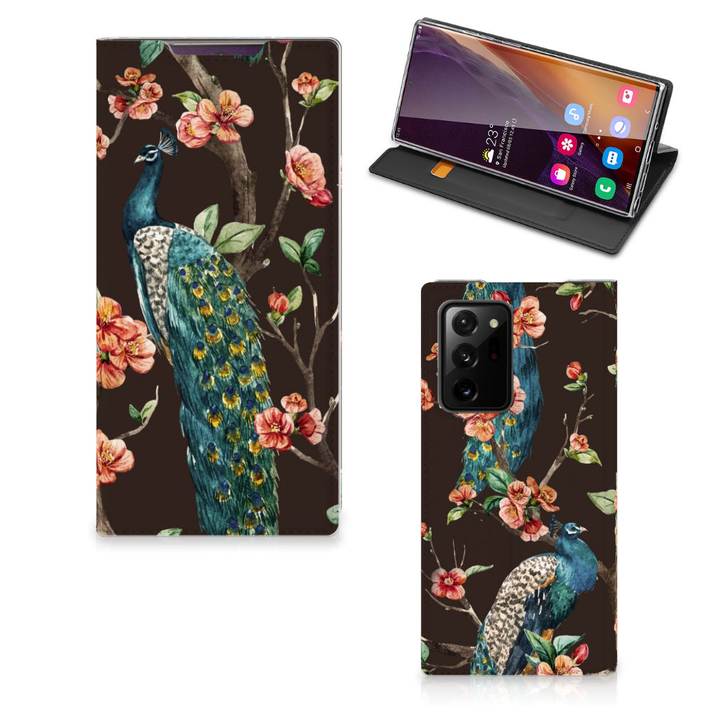 Samsung Galaxy Note 20 Ultra Hoesje maken Pauw met Bloemen