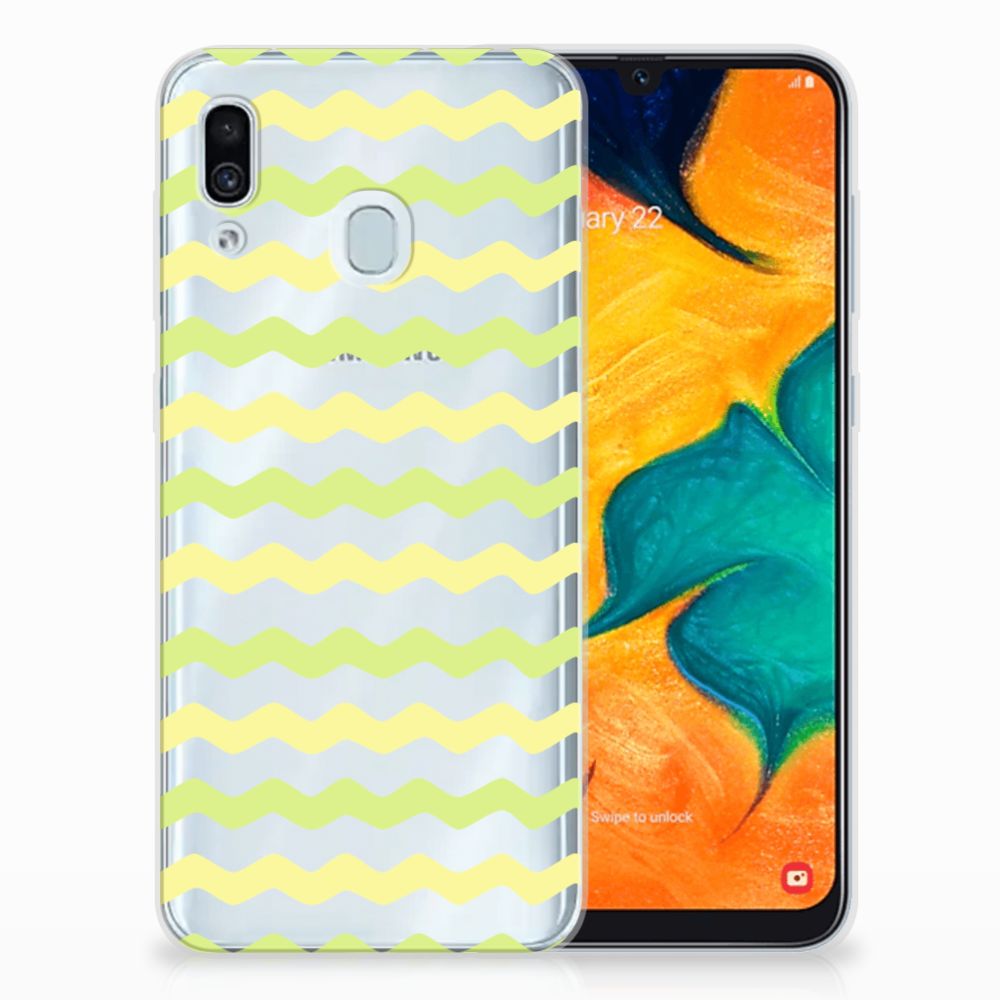 Samsung Galaxy A30 TPU bumper Waves Yellow