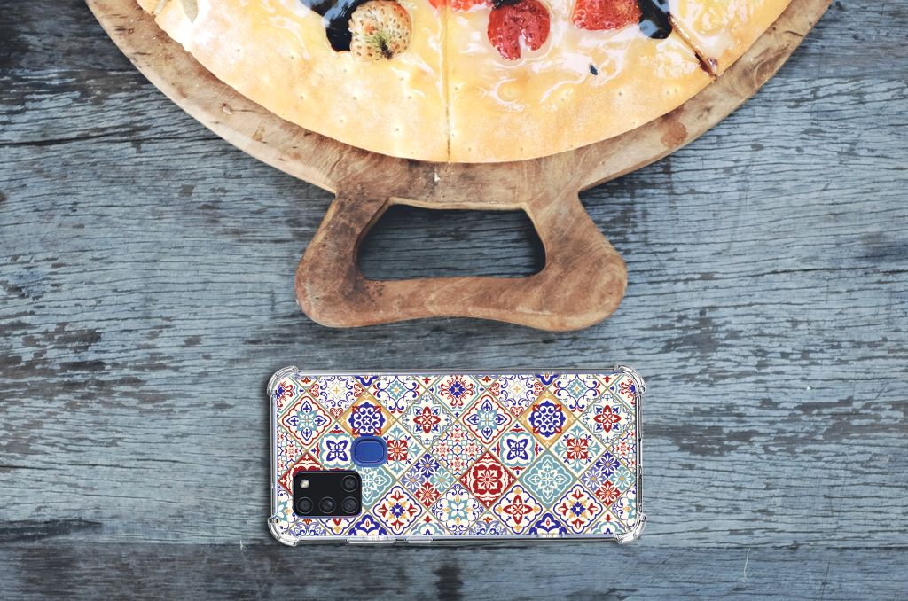 Samsung Galaxy A21s Anti-Shock Hoesje Tiles Color B2C Telecom