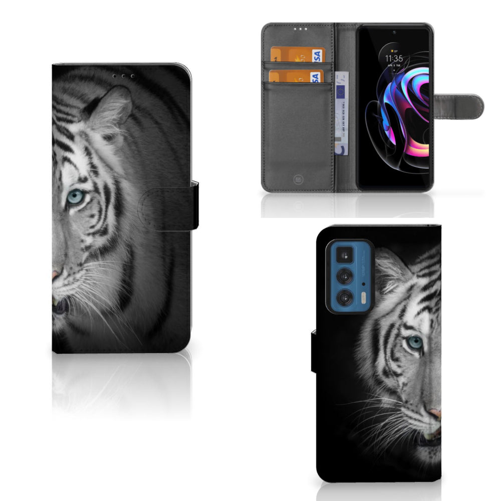Motorola Edge 20 Pro Telefoonhoesje met Pasjes Tijger